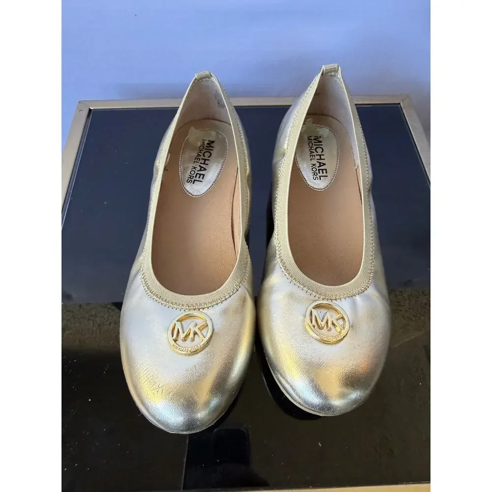Michael Kors Gold Ballet Flats- Size 4